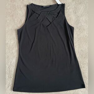 NWT New York & Company Black Sleeveless Top with Cut Out Design